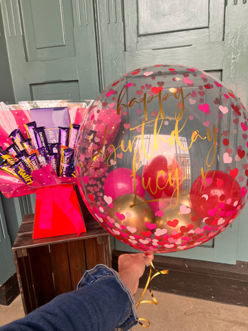 Helium bubble balloon & Chocolate Bouquet