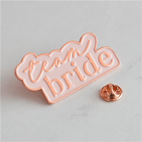 Team Bride Rose Gold Enamel Badge