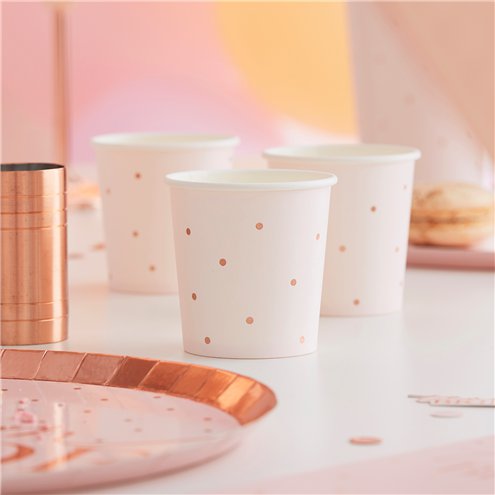 Rose Gold Foiled Paper Shot Cups - 114ml