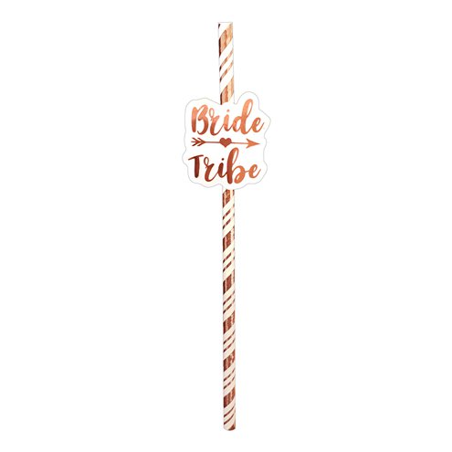 Bride Tribe Rose Gold Paper Straws