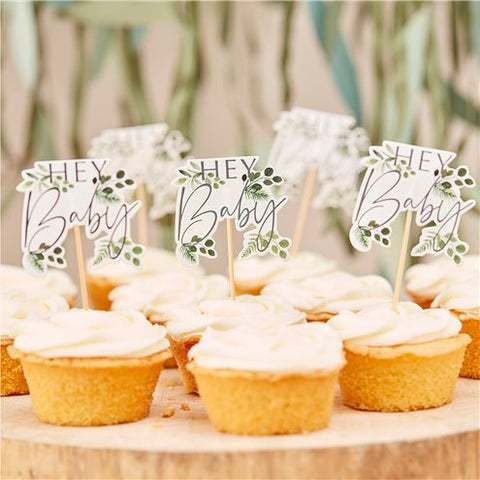 Botanical Baby Cupcake Toppers