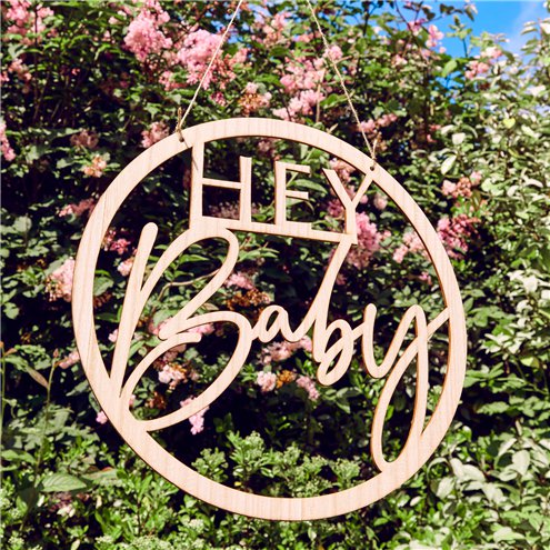 Botanical Baby Wooden Hey Baby Sign - 36cm