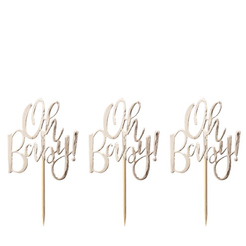 'Oh Baby!' Gold Foil Cupcake Toppers