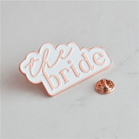 The Bride Rose Gold Enamel Badge