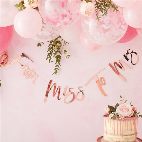 Floral Hen Party 'From Miss to Mrs' Banner - 1.5m