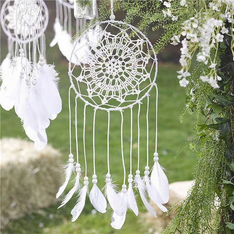 White Dream Catcher Decoration - 53cm