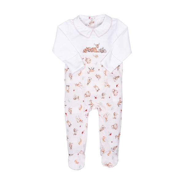 'Little Forest' Woodland Animal Printed Babygrow