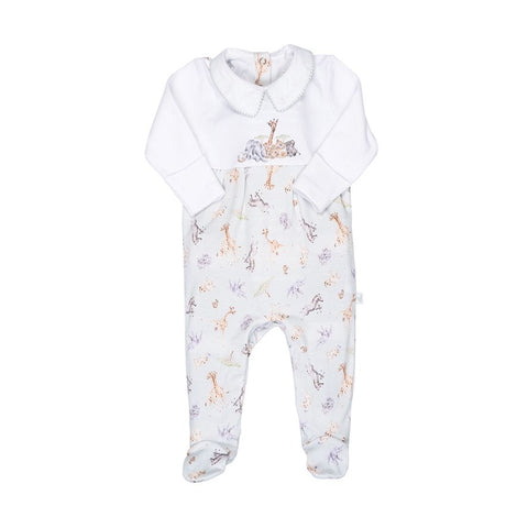 'Little Savannah' African Animal Printed Babygrow