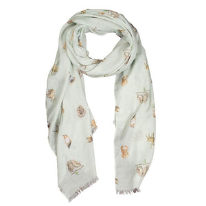 'Woodlanders' woodland animal scarf