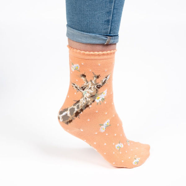 'Flowers' giraffe socks